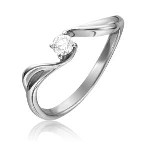 Кольцо из белого золота с бриллиантом