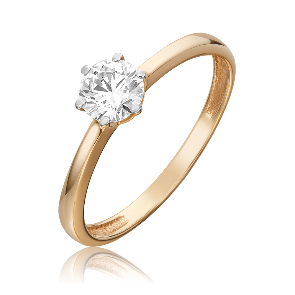 Кольцо из красного золота с бриллиантом 01-0299-00-101-1110-30