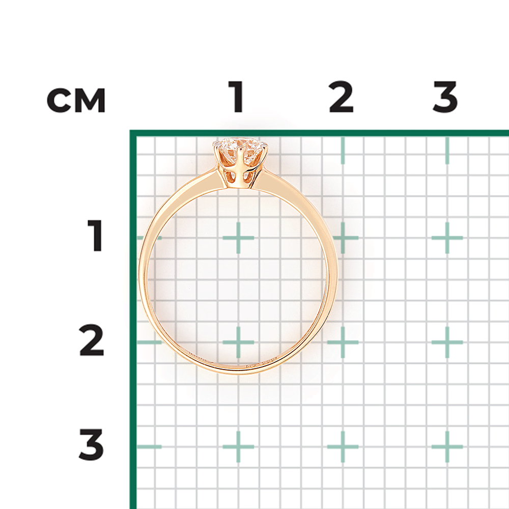 Кольцо из красного золота с бриллиантом 01-0299-00-101-1110-30
