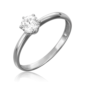 Кольцо из белого золота с бриллиантом