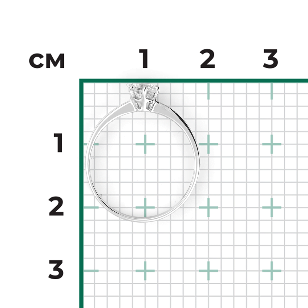 Кольцо из белого золота с бриллиантом 01-0300-00-101-1120-30