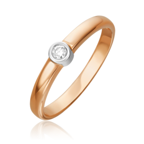 Кольцо из комбинированного золота с бриллиантом 01-0303-00-101-1111-30