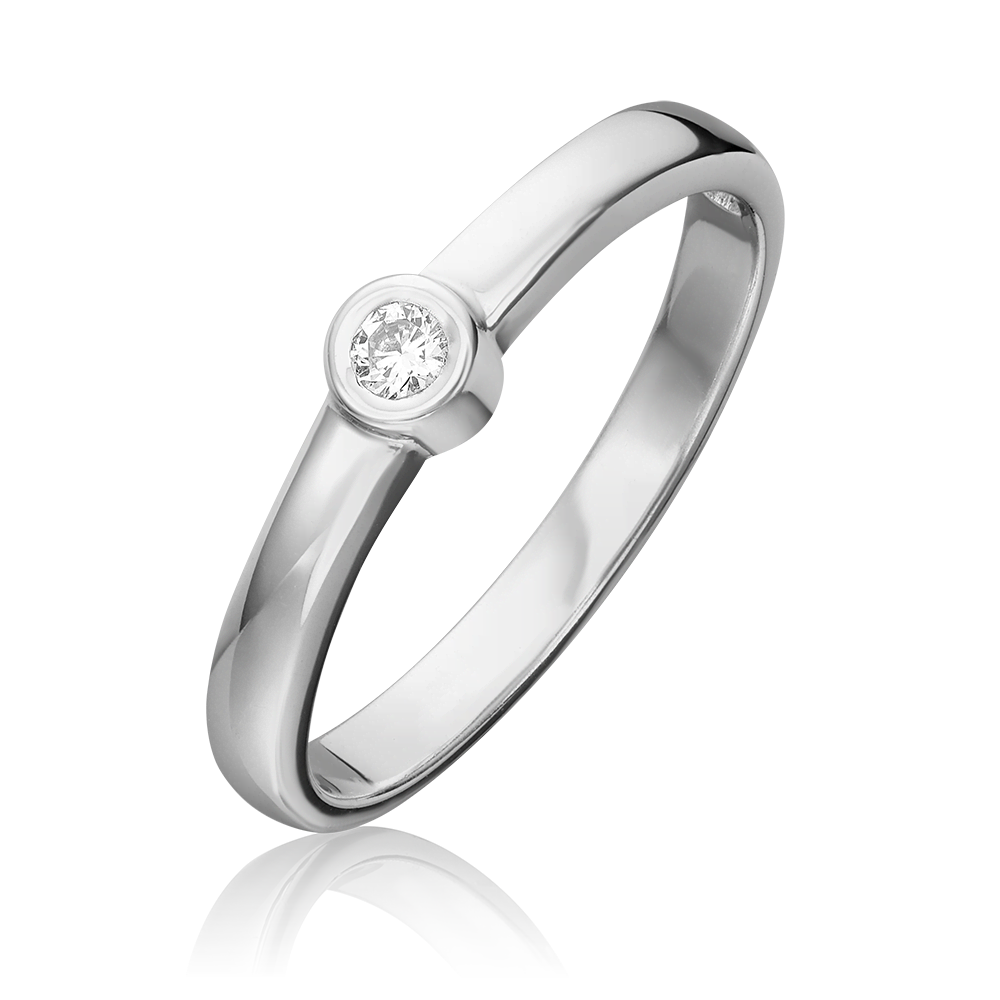 Кольцо из белого золота с бриллиантом 01-0304-00-101-1120-30