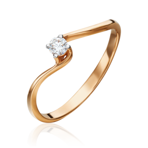 Кольцо из красного золота с бриллиантом 01-0305-00-101-1110-30