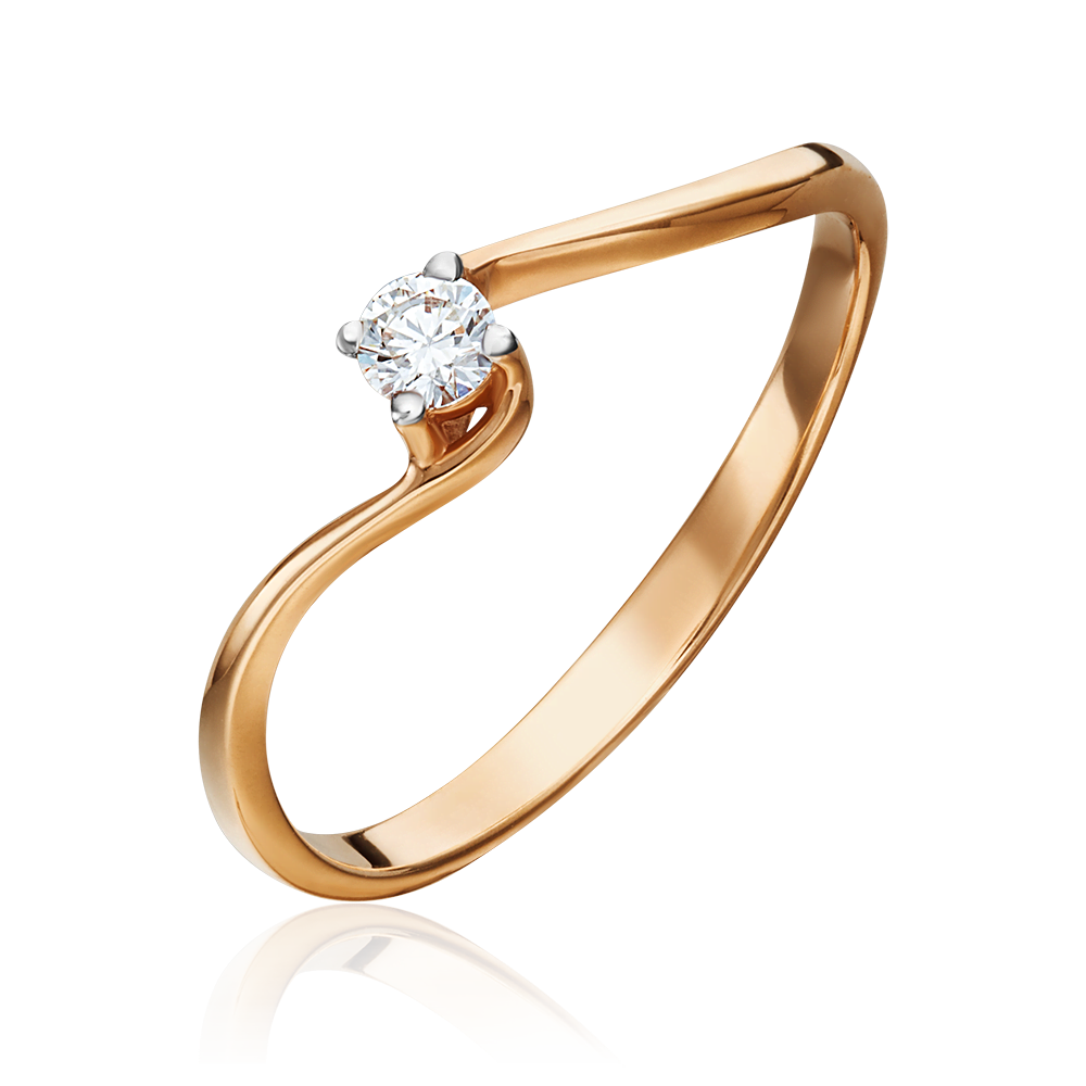 Кольцо из красного золота с бриллиантом 01-0305-00-101-1110-30