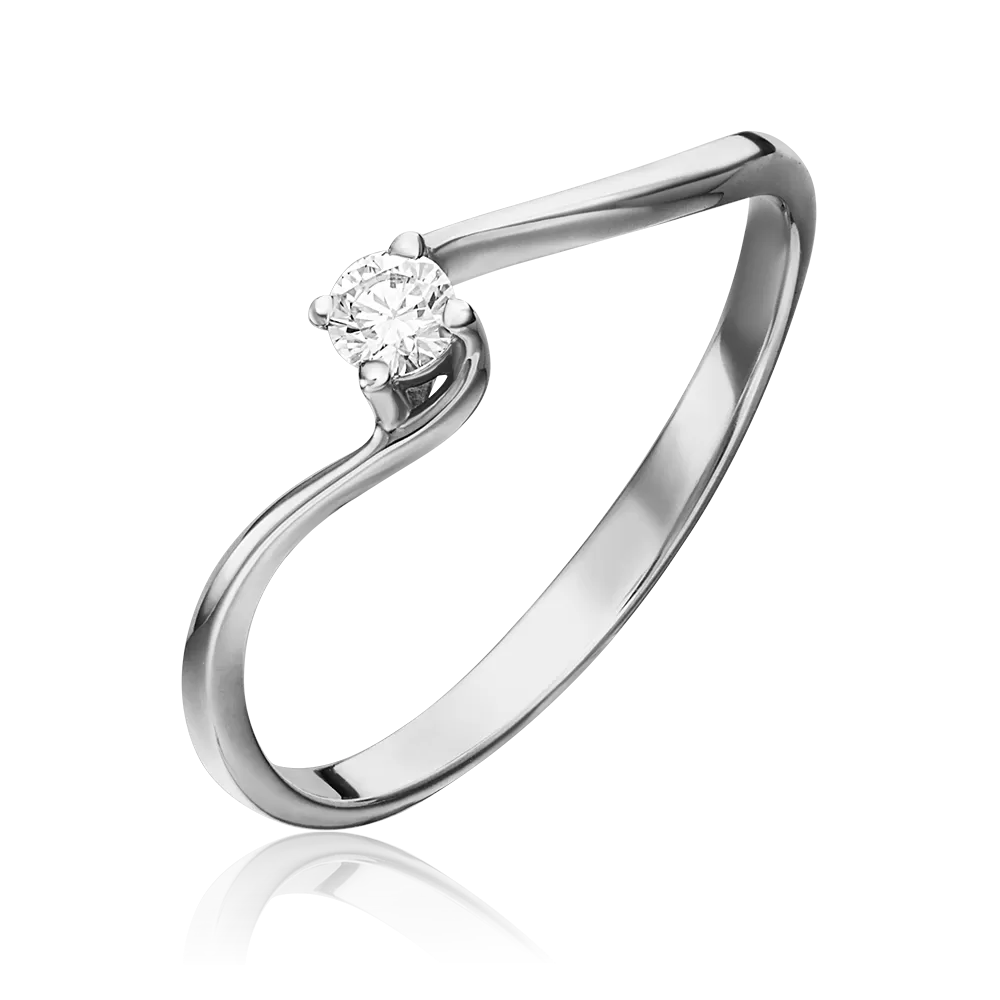 Кольцо из белого золота с бриллиантом 01-0306-00-101-1120-30