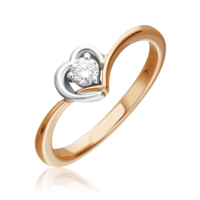 Кольцо из комбинированного золота с бриллиантом 01-0307-00-101-1111-30