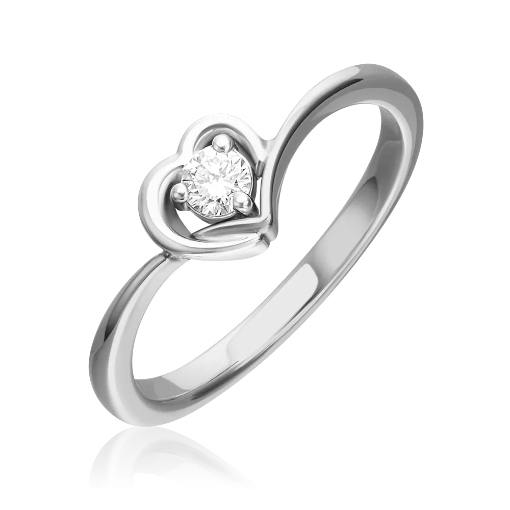 Кольцо из белого золота с бриллиантом 01-0308-00-101-1120-30