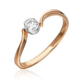 Кольцо из комбинированного золота с бриллиантом 01-0309-00-101-1111-30