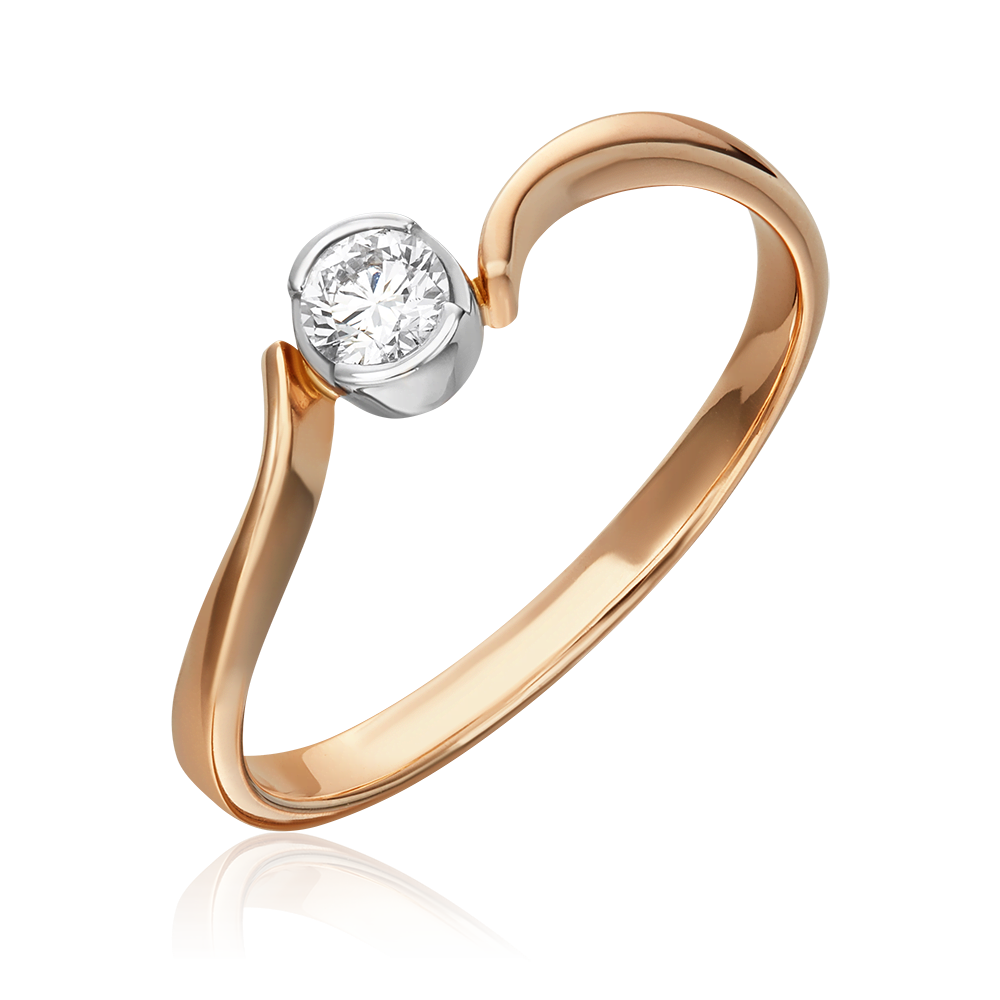 Кольцо из комбинированного золота с бриллиантом 01-0309-00-101-1111-30