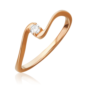 Кольцо из красного золота с бриллиантом 01-0311-00-101-1110-30