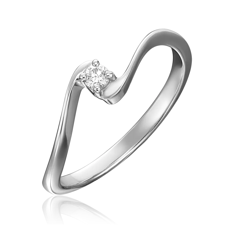 Кольцо из белого золота с бриллиантом 01-0312-00-101-1120-30