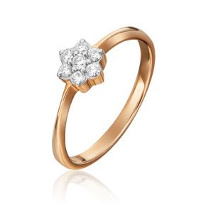 Кольцо из красного золота с бриллиантами 01-0313-00-101-1110-30