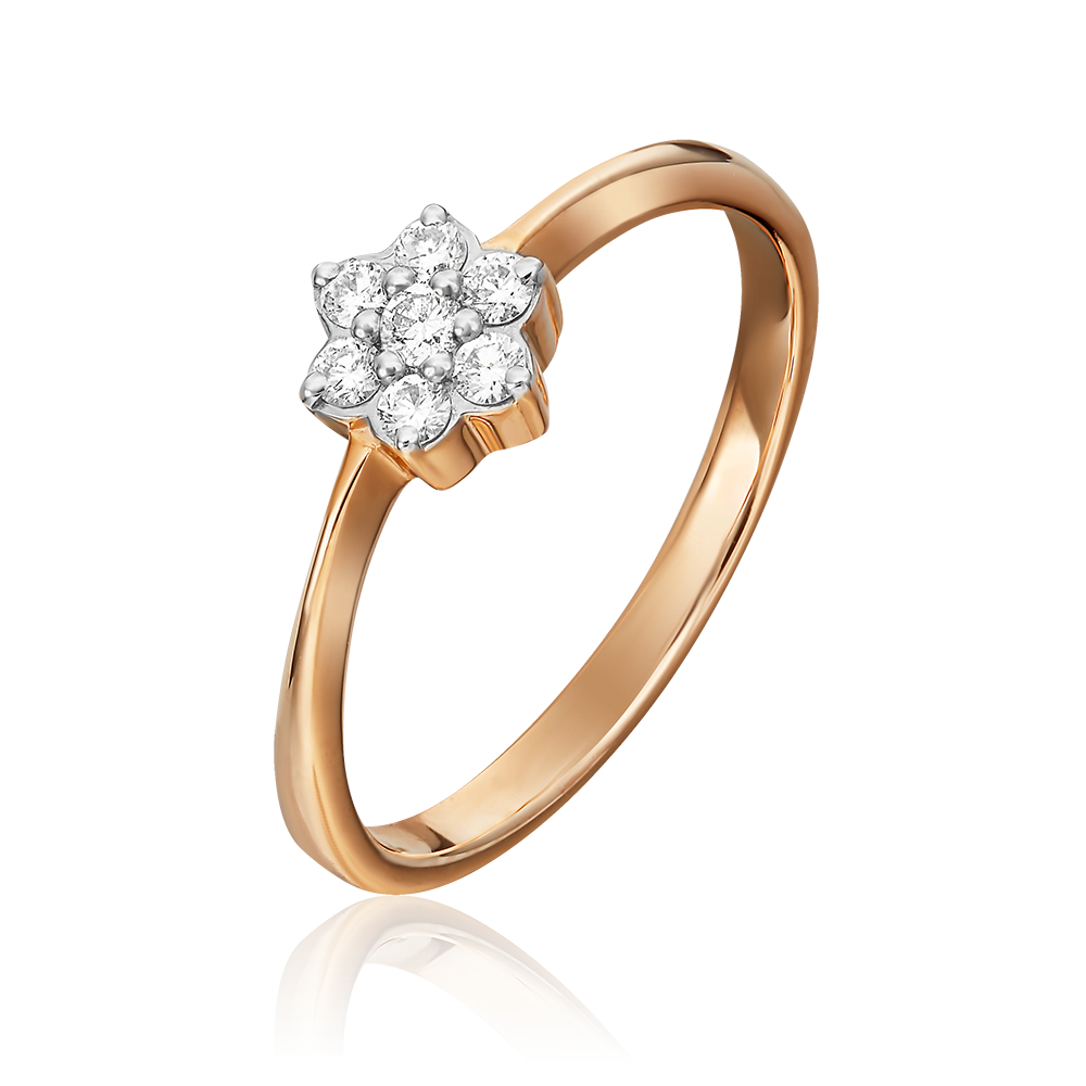 Кольцо из красного золота с бриллиантами 01-0313-00-101-1110-30