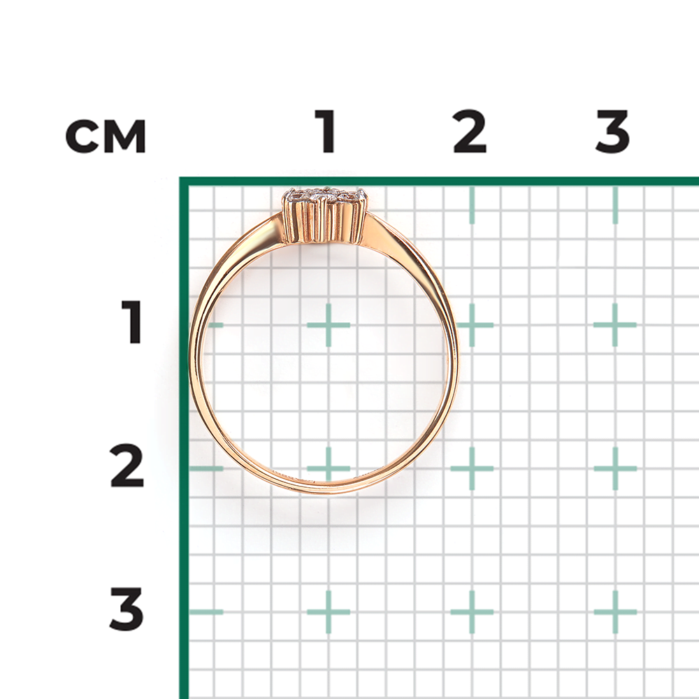 Кольцо из красного золота с бриллиантами 01-0313-00-101-1110-30