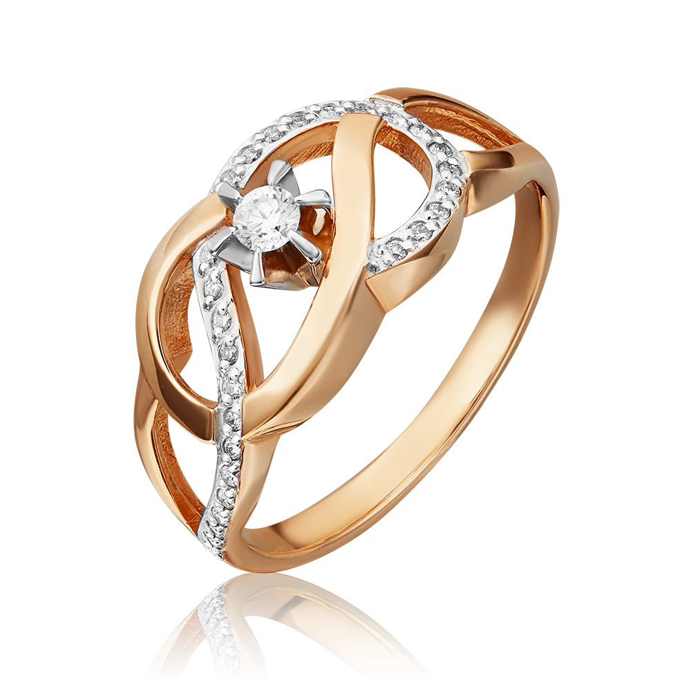 Кольцо из комбинированного золота с бриллиантами 01-0329-00-101-1111-30