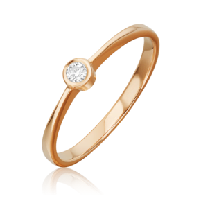 Кольцо из красного золота с бриллиантом 01-0331-00-101-1110-30