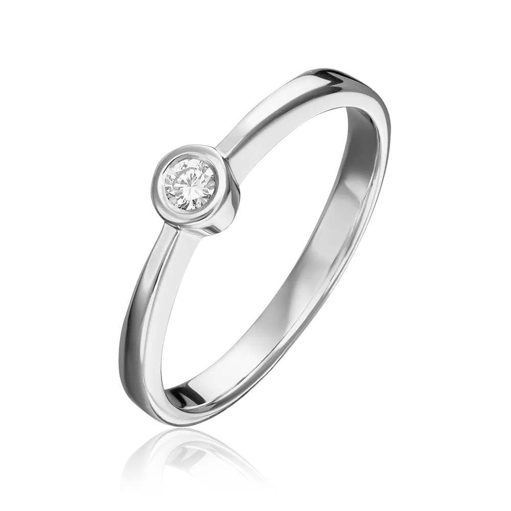 Кольцо из белого золота с бриллиантом 01-0332-00-101-1120-30