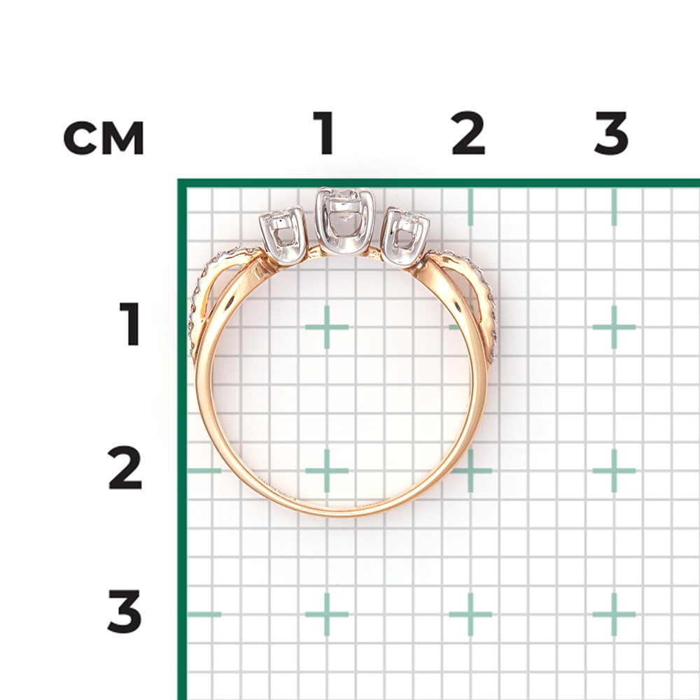 Кольцо из комбинированного золота с бриллиантами 01-0335-00-101-1111-30