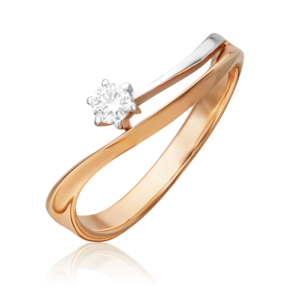 Кольцо из комбинированного золота с бриллиантом 01-0341-00-101-1111-30