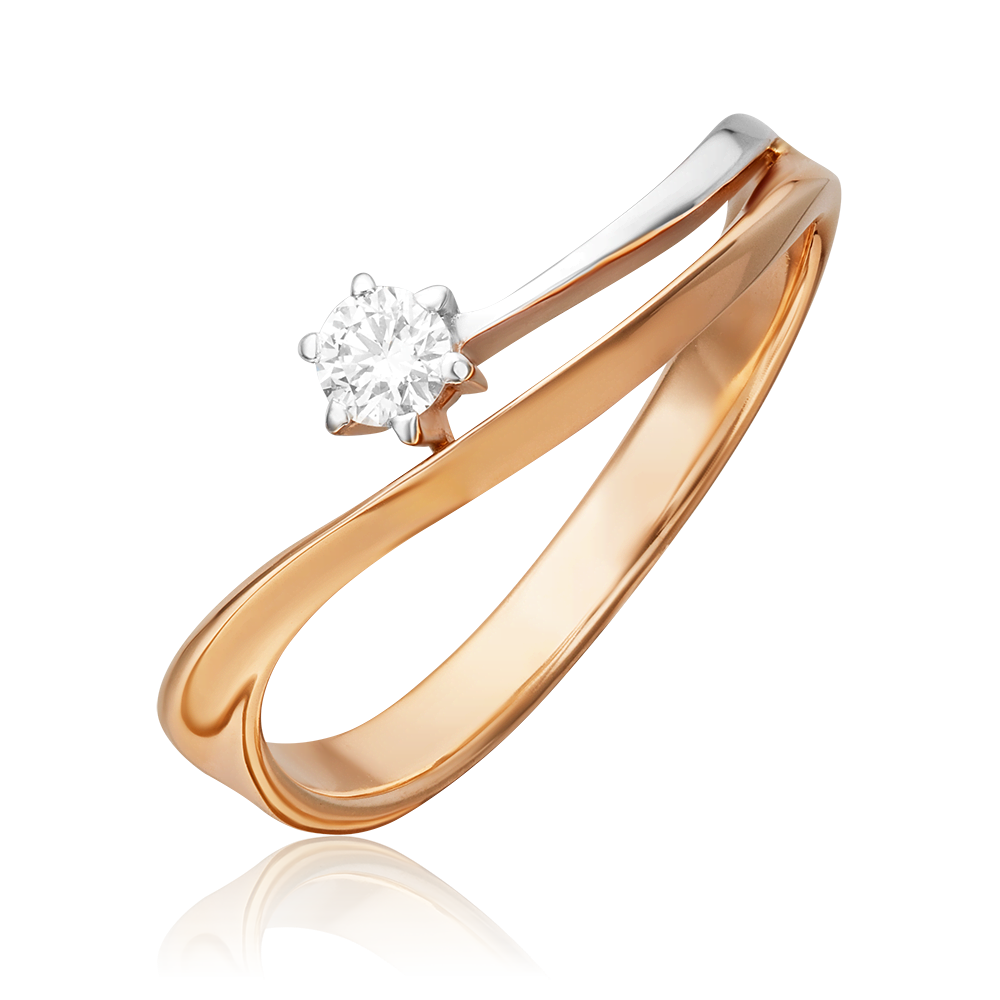 Кольцо из комбинированного золота с бриллиантом 01-0341-00-101-1111-30