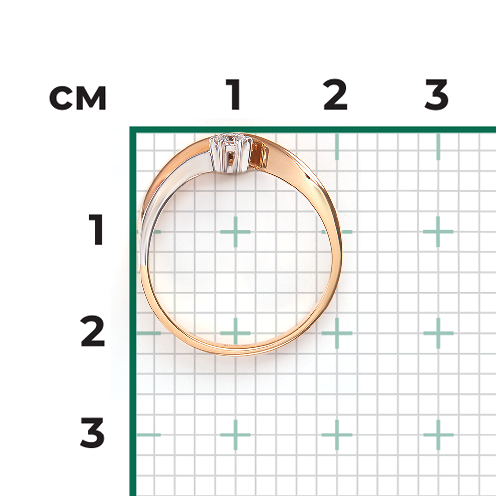 Кольцо из комбинированного золота с бриллиантом 01-0341-00-101-1111-30