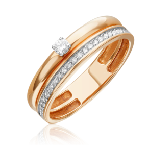 Кольцо из комбинированного золота с бриллиантами 01-0347-00-101-1111-30