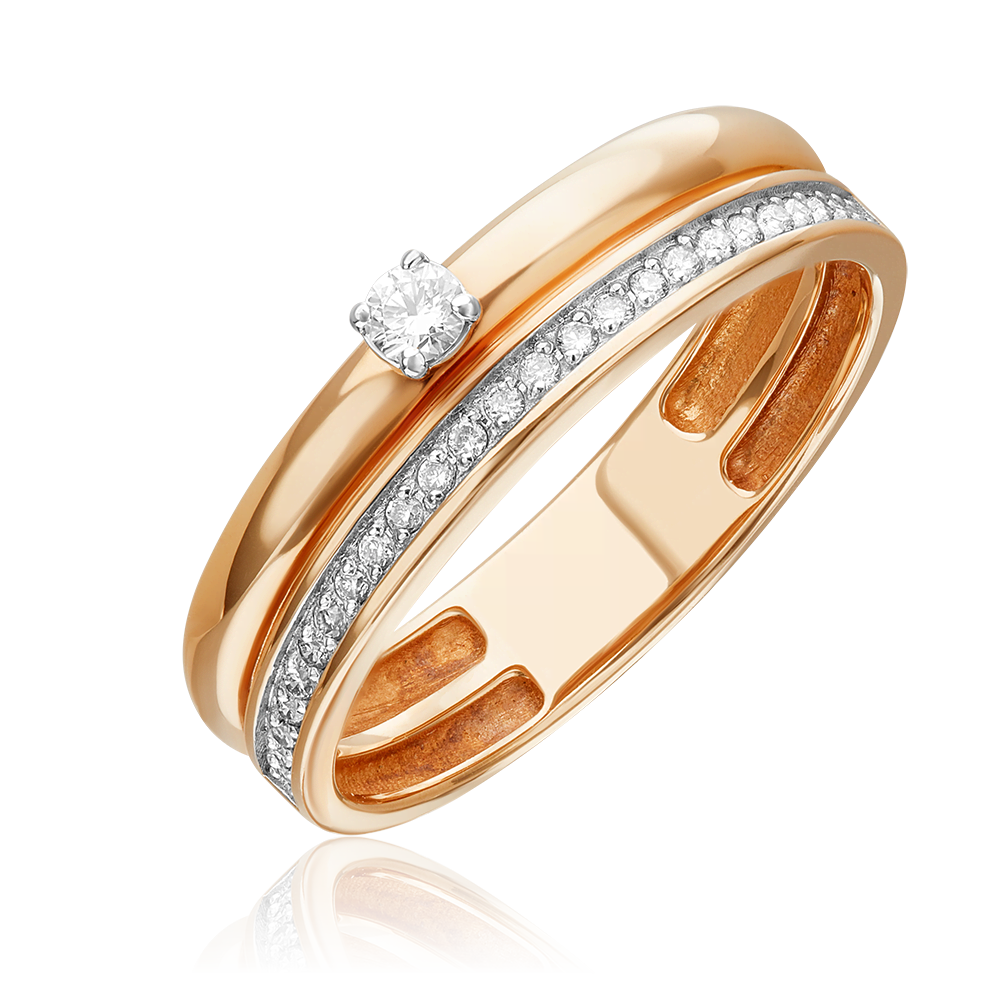 Кольцо из комбинированного золота с бриллиантами 01-0347-00-101-1111-30