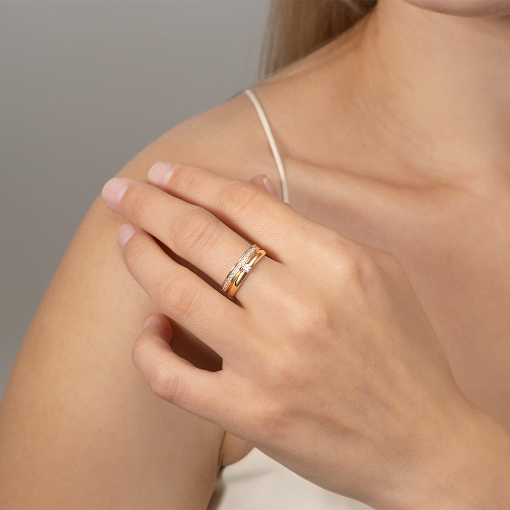 Кольцо из комбинированного золота с бриллиантами 01-0347-00-101-1111-30