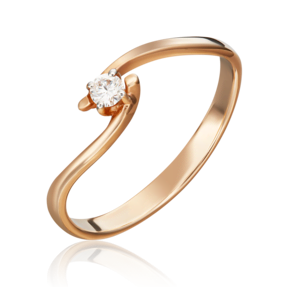 Кольцо из красного золота с бриллиантом 01-0349-00-101-1110-30