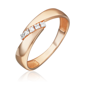 Кольцо из красного золота с бриллиантами