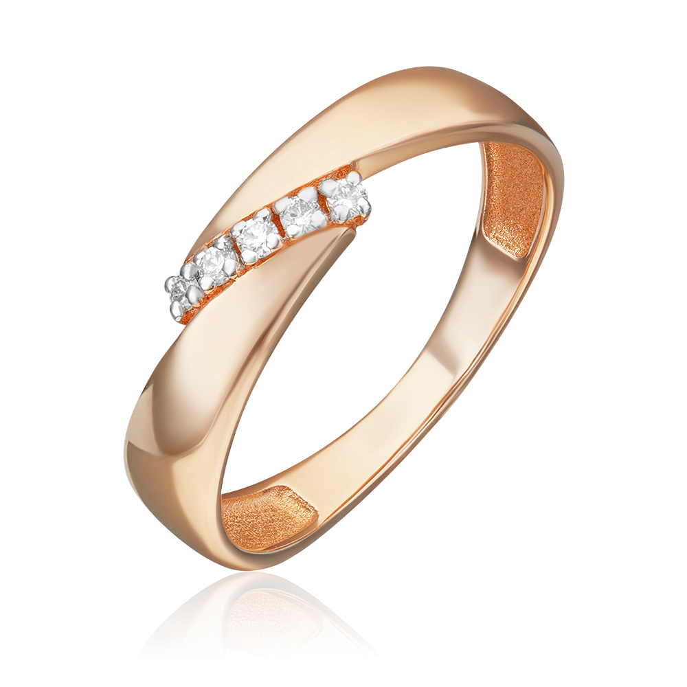 Кольцо из красного золота с бриллиантами 01-0355-00-101-1110-30