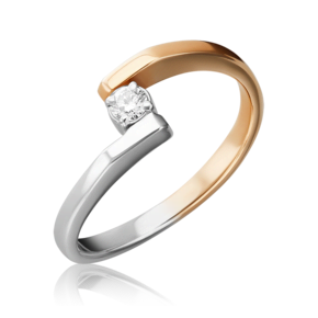 Кольцо из комбинированного золота с бриллиантом 01-0363-00-101-1111-30