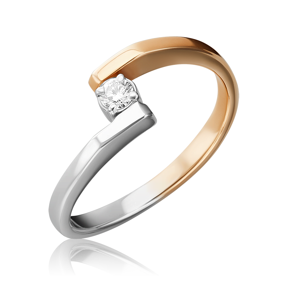 Кольцо из комбинированного золота с бриллиантом 01-0363-00-101-1111-30