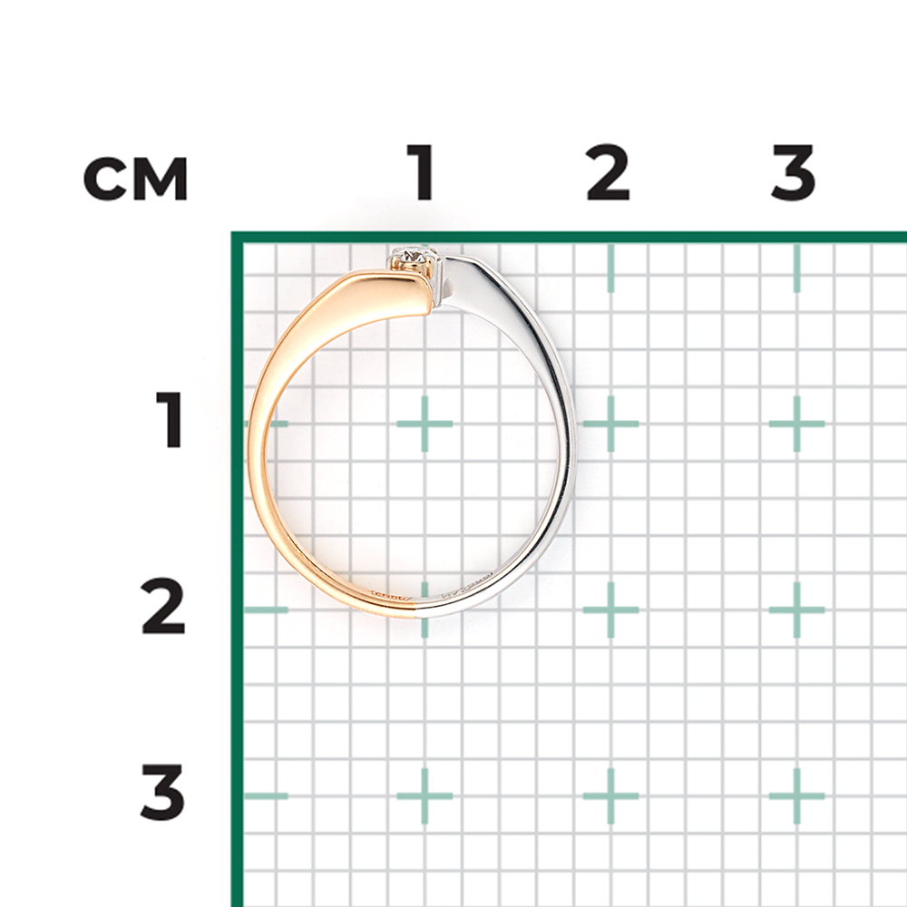 Кольцо из комбинированного золота с бриллиантом 01-0363-00-101-1111-30