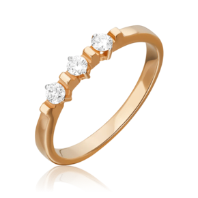 Кольцо из красного золота с бриллиантами