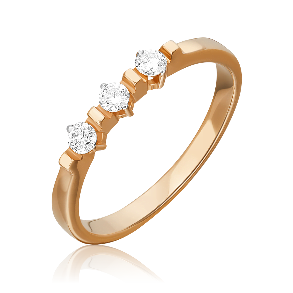 Кольцо из красного золота с бриллиантами 01-0365-00-101-1110-30