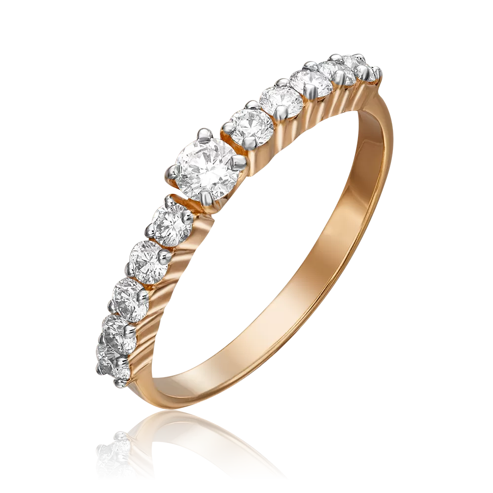 Кольцо из красного золота с бриллиантами 01-0369-00-101-1110-30