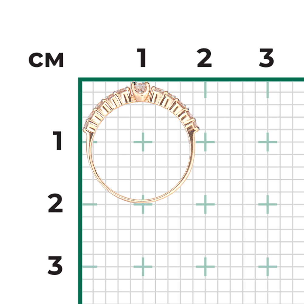 Кольцо из красного золота с бриллиантами 01-0369-00-101-1110-30