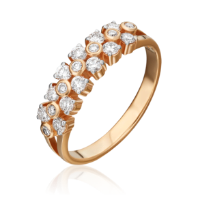 Кольцо из красного золота с бриллиантами