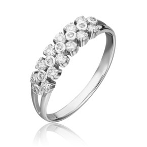 Кольцо из белого золота с бриллиантами