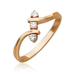 Кольцо из красного золота с бриллиантами 01-0375-00-101-1110-30