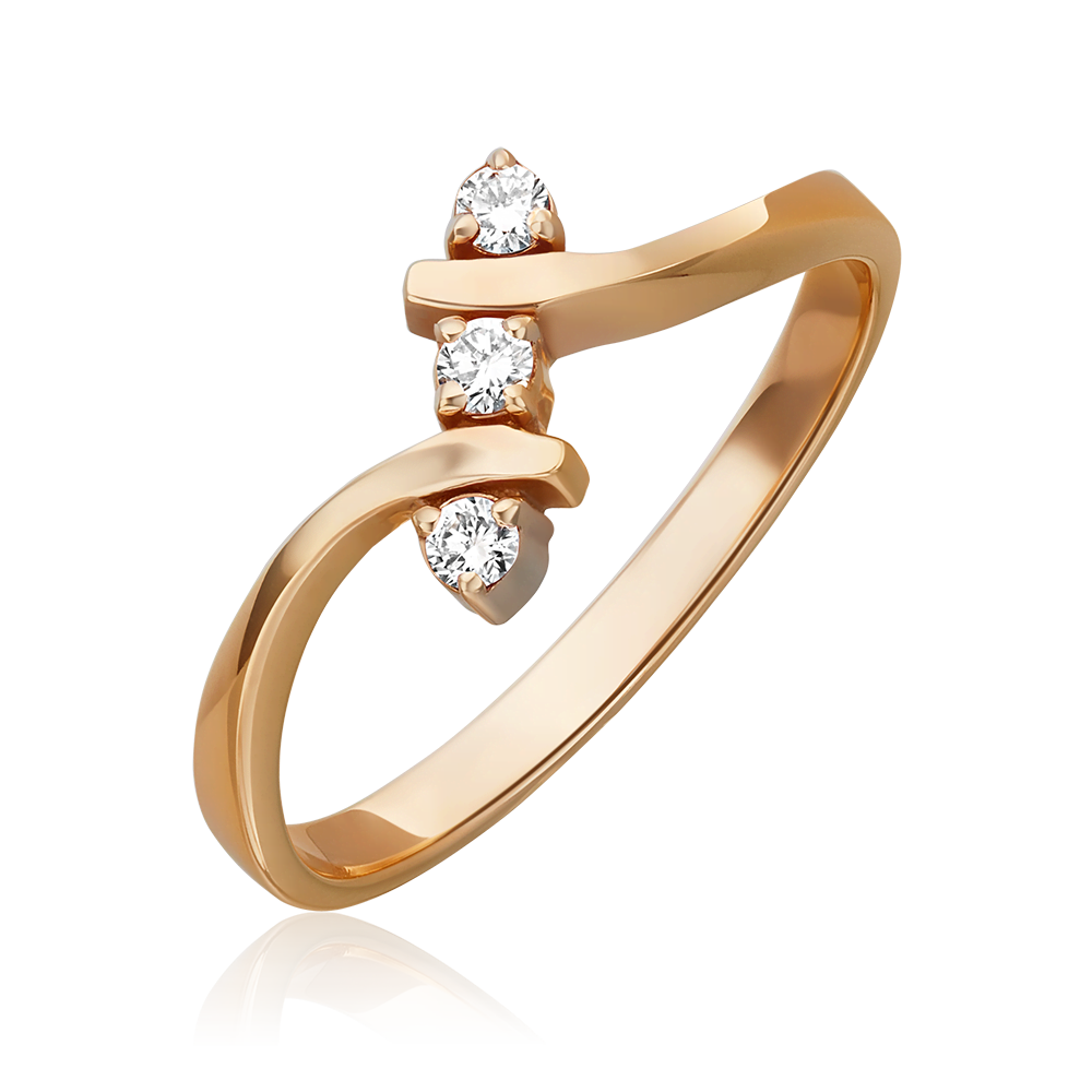 Кольцо из красного золота с бриллиантами 01-0375-00-101-1110-30