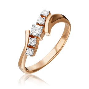 Кольцо из красного золота с бриллиантами 01-0377-00-101-1110-30