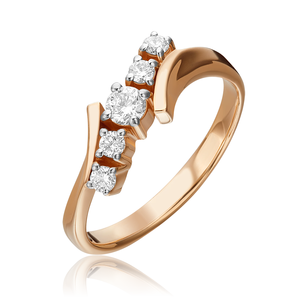 Кольцо из красного золота с бриллиантами 01-0377-00-101-1110-30