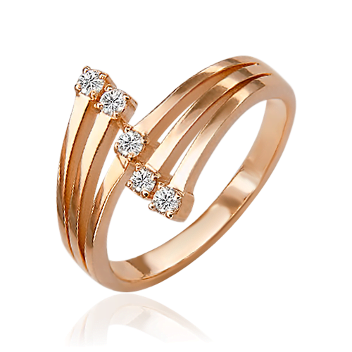 Кольцо из красного золота с бриллиантами 01-0379-00-101-1110-30