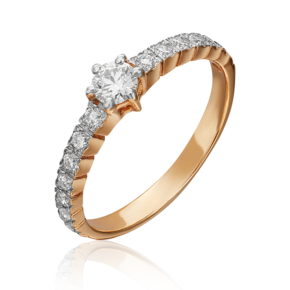 Кольцо из красного золота с бриллиантами