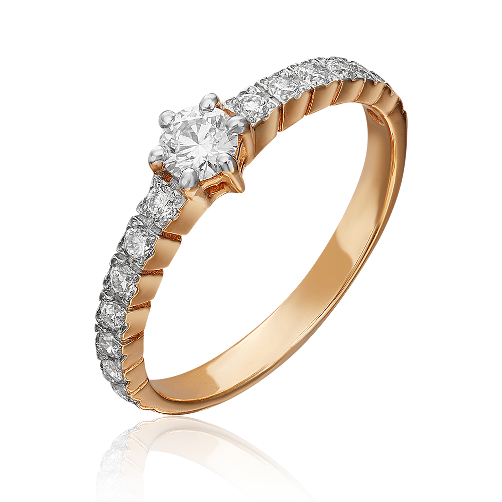 Кольцо из красного золота с бриллиантами 01-0383-00-101-1110-30