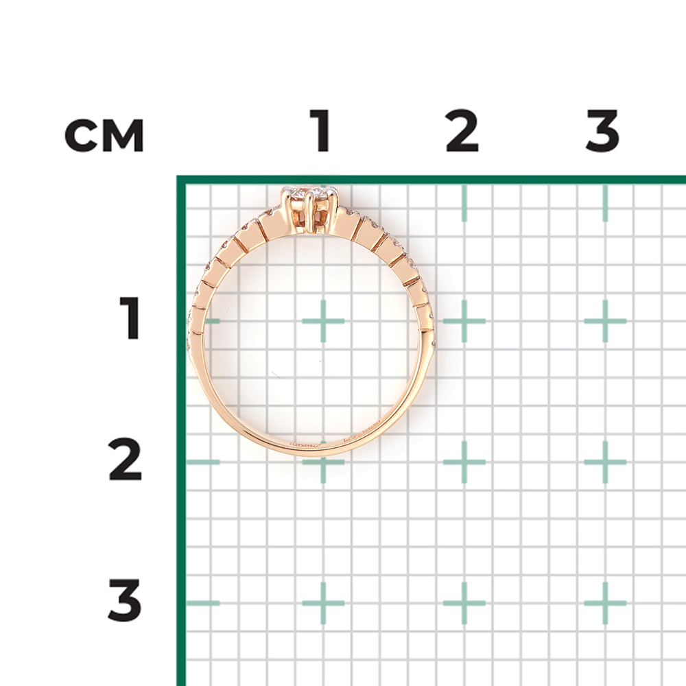Кольцо из красного золота с бриллиантами 01-0383-00-101-1110-30