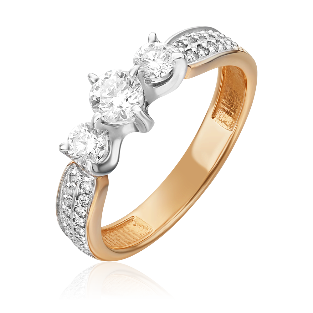 Кольцо из комбинированного золота с бриллиантами 01-0387-00-101-1111-30